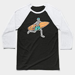 Skeley Surfing Baseball T-Shirt